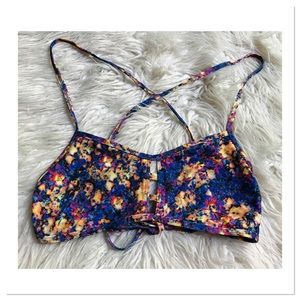 Jolyn Bikini Swimsuit Top Yellow Multi Color Tie Dye Size 4XL